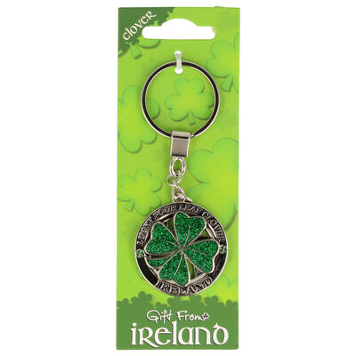 Lucky Irish Clover Spinner Keychain